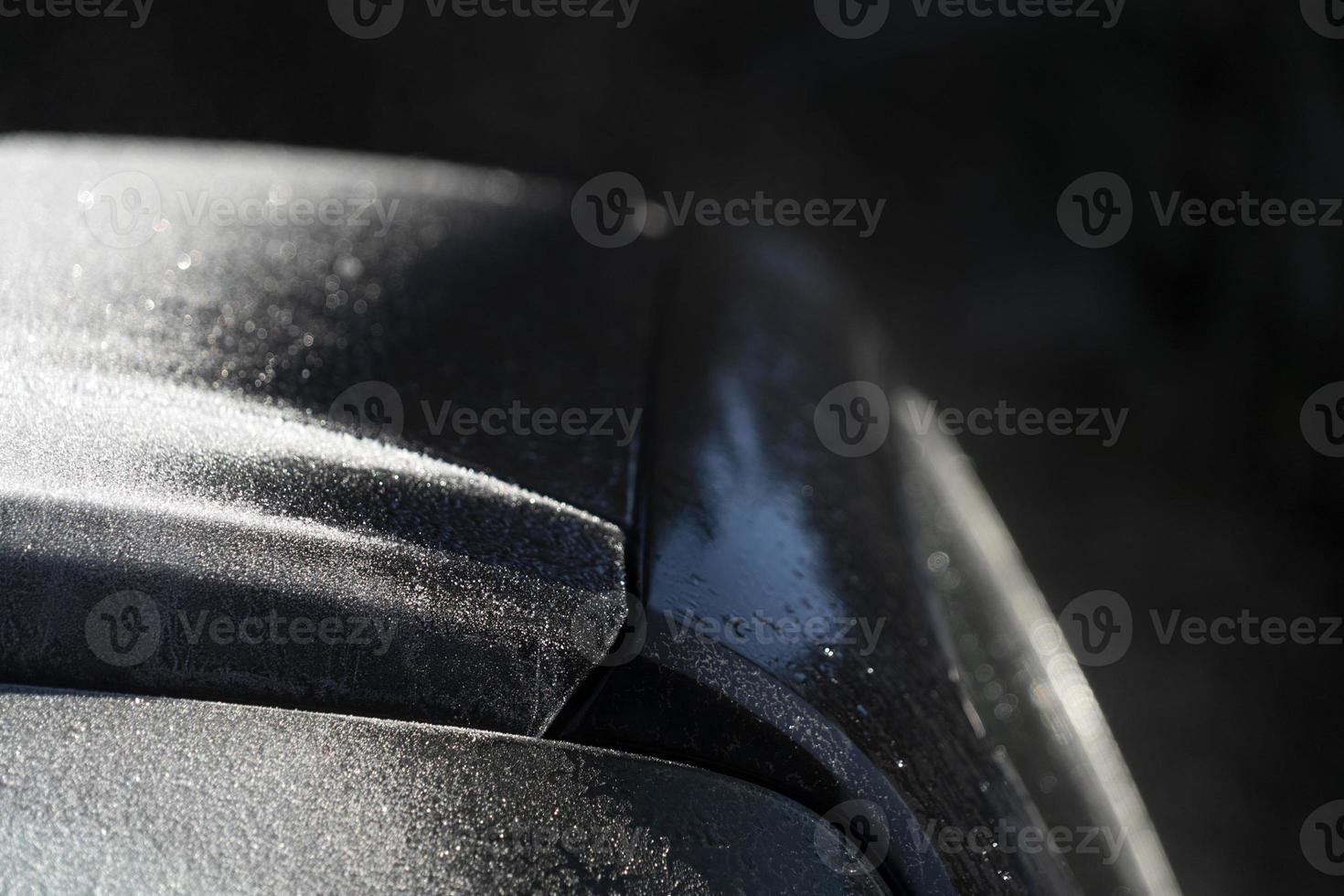 Frozen car window glass detail photo