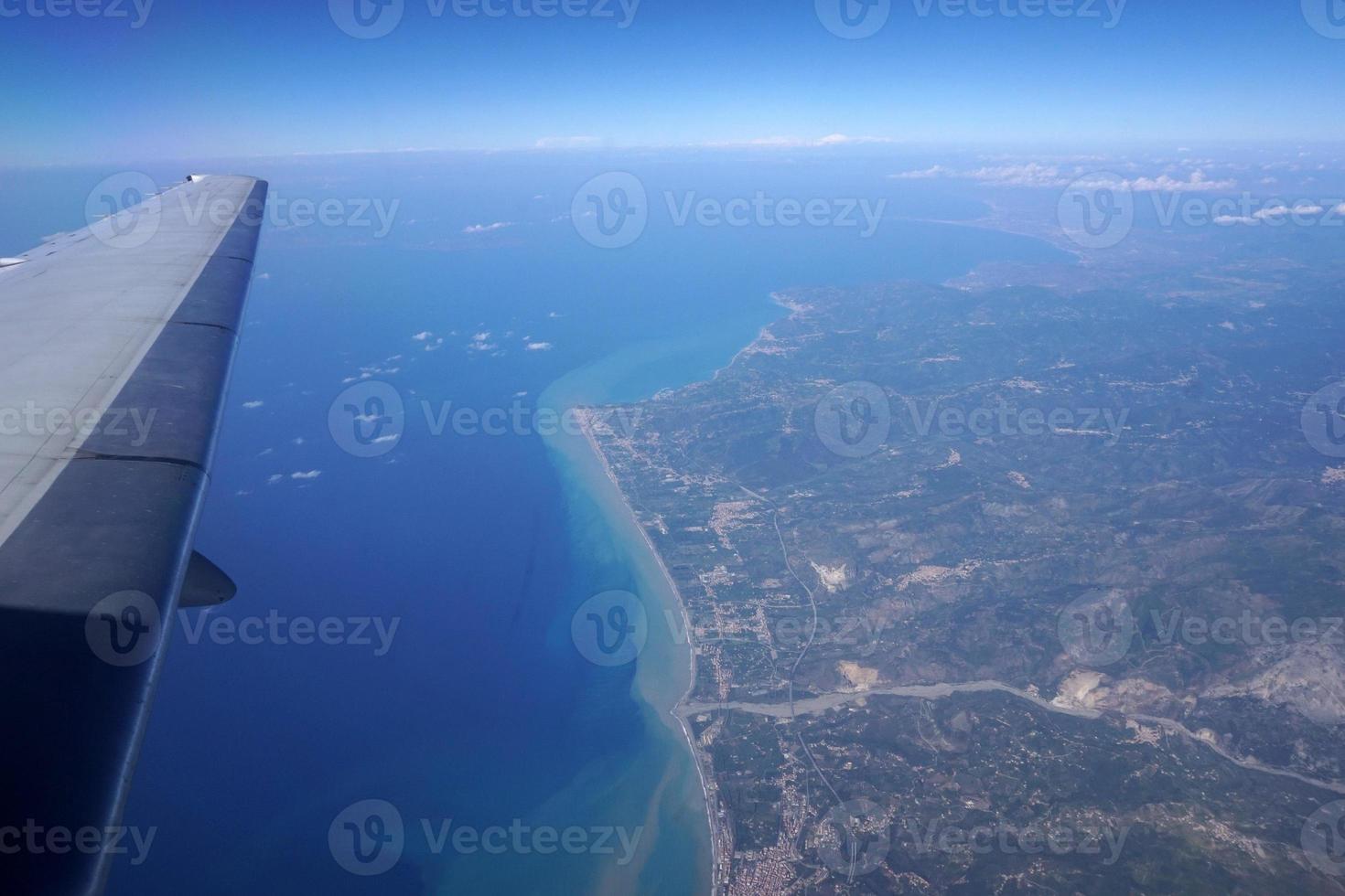 sicily coast catania etna volcano aerial view photo