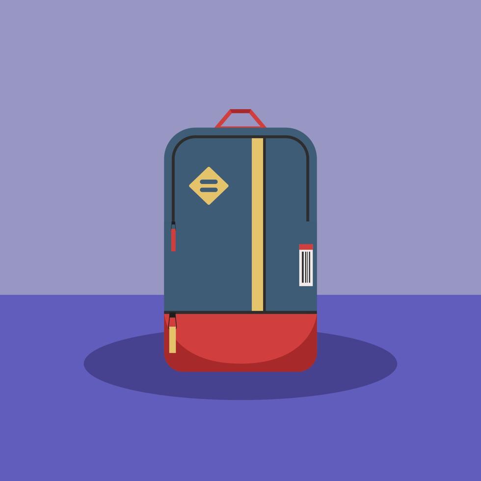 Backpack and bag flat illustration vector