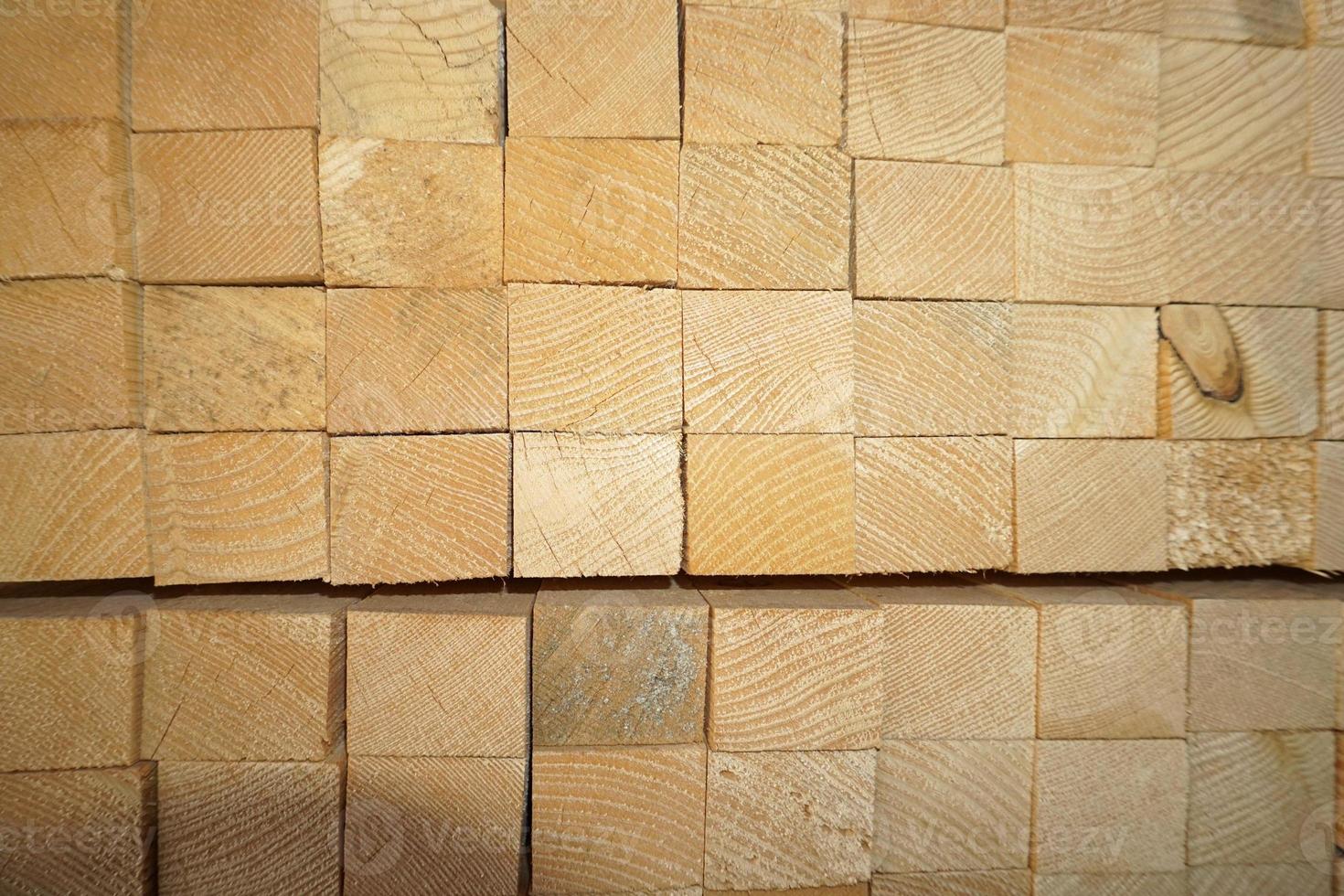 wood logs in sawmill detail photo