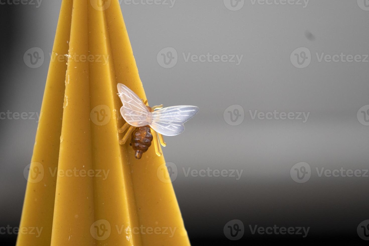 beeswax candle from beehive macro close up photo