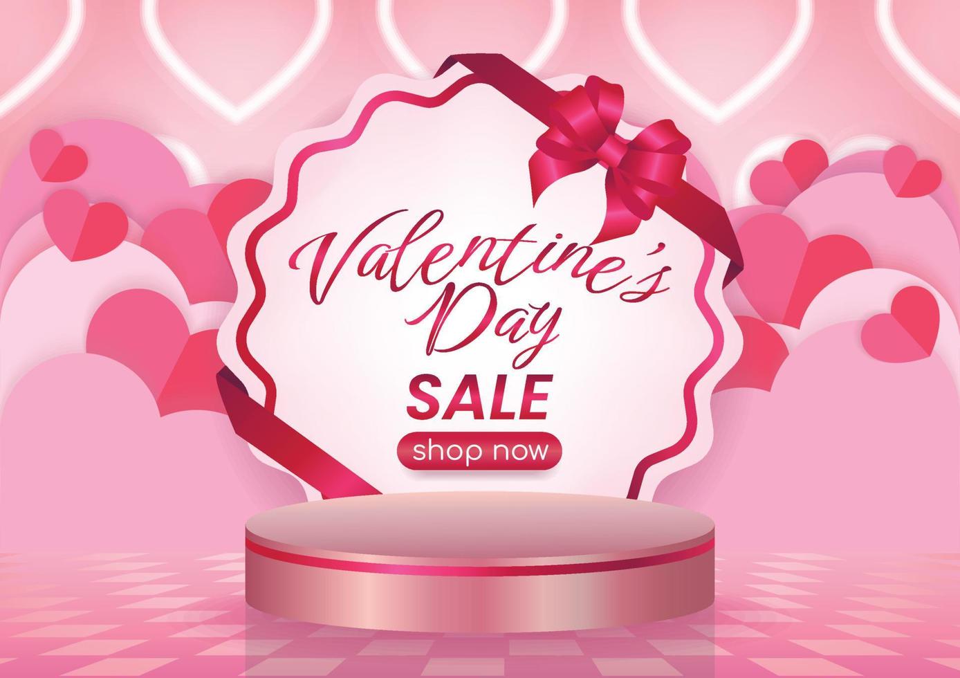 happy valentine's day sale promotion display website banner background vector