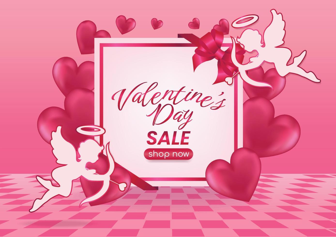 happy valentine's day sale promotion  display website banner vector