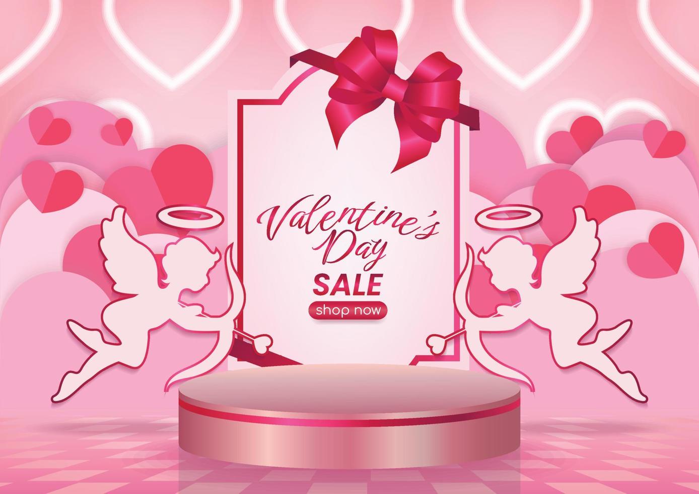 fondo de banner de venta de feliz día de san valentín vector