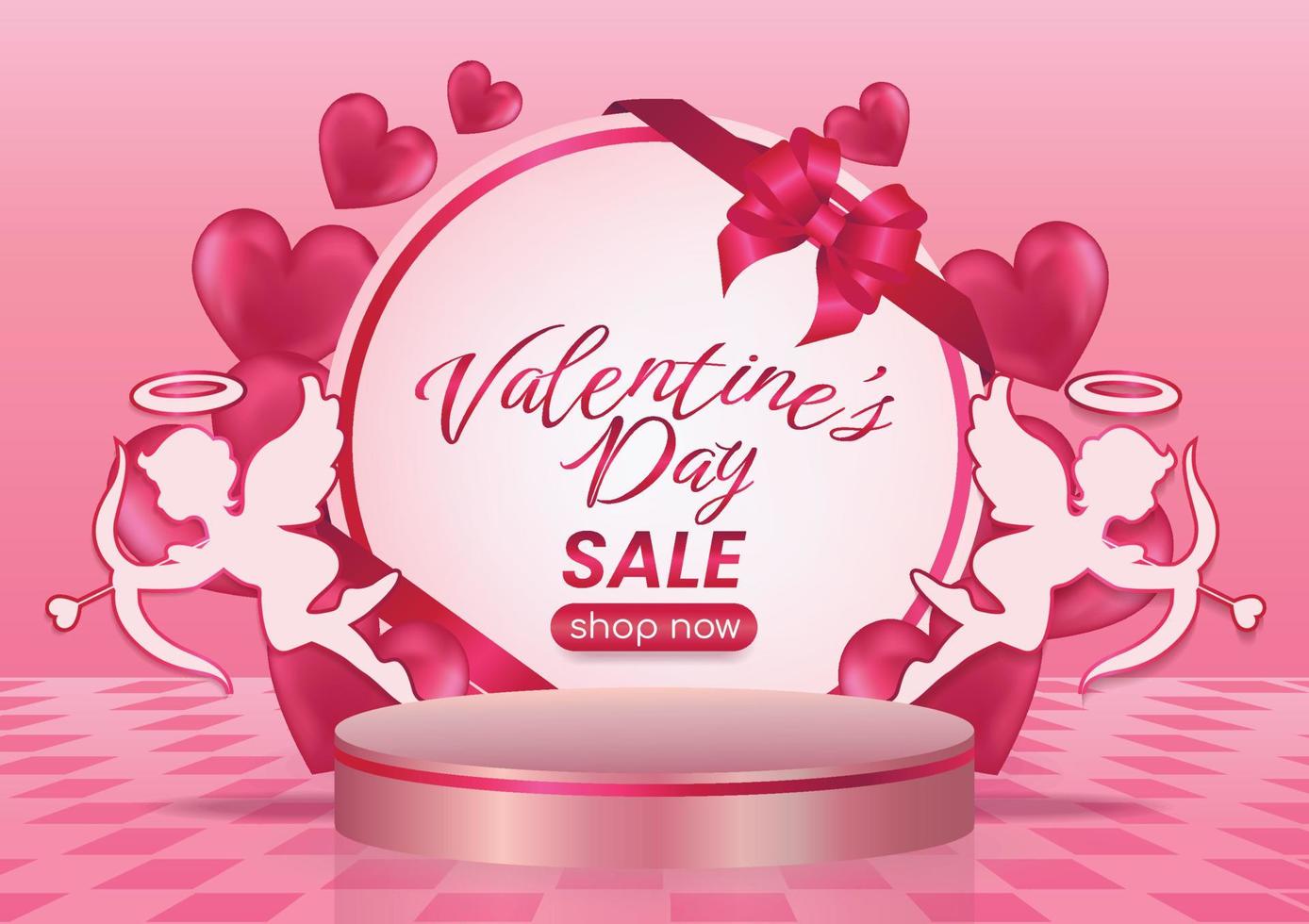 happy valentine's day sale display banner background vector