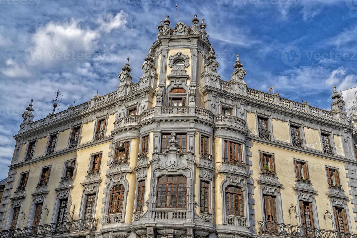 Madrid Spain buiding of famous gran via street photo