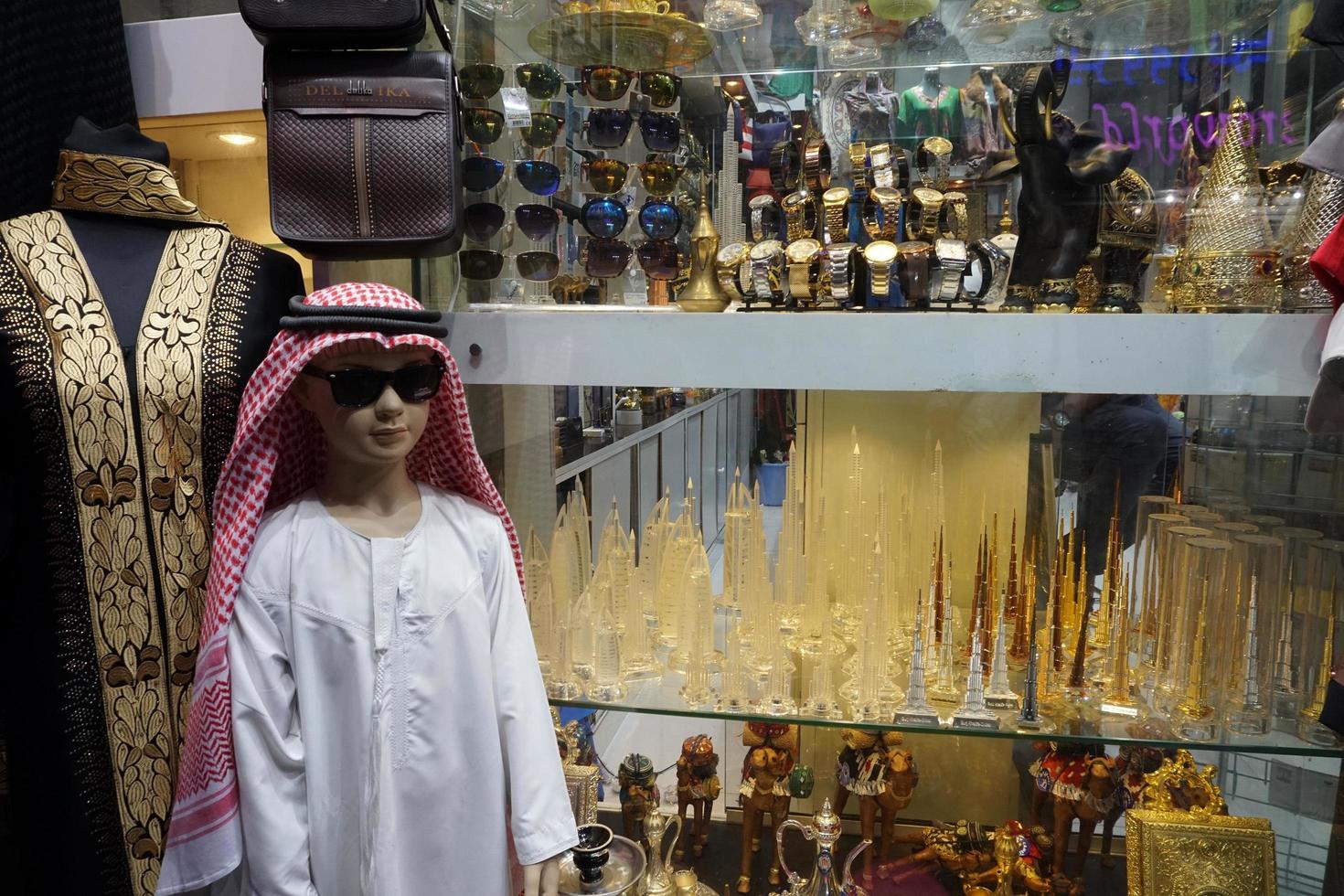 DUBAI, UAE - SEPTEMBER 3 2017 - The gold souk market at night photo