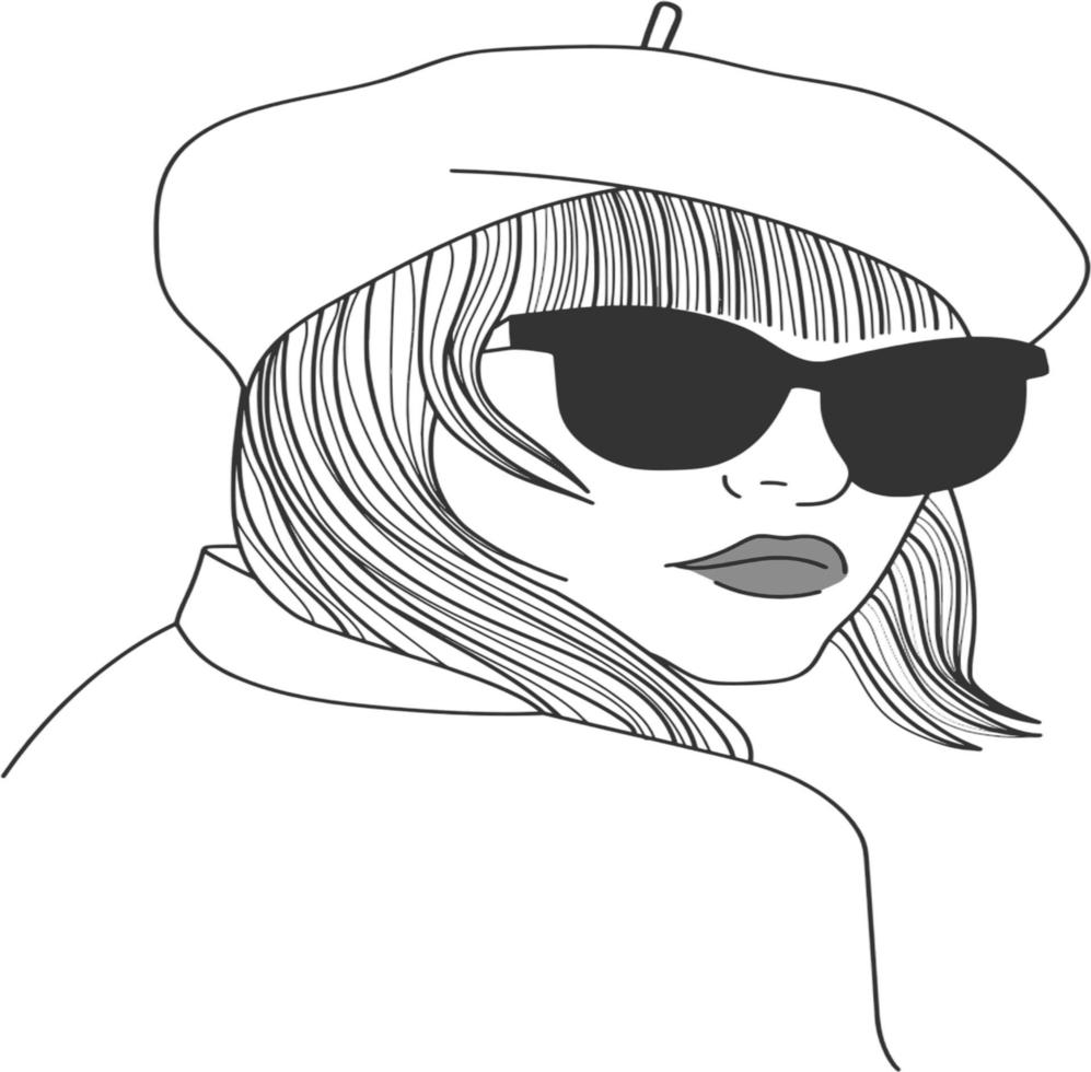 vector de mujeres en blanco y negro