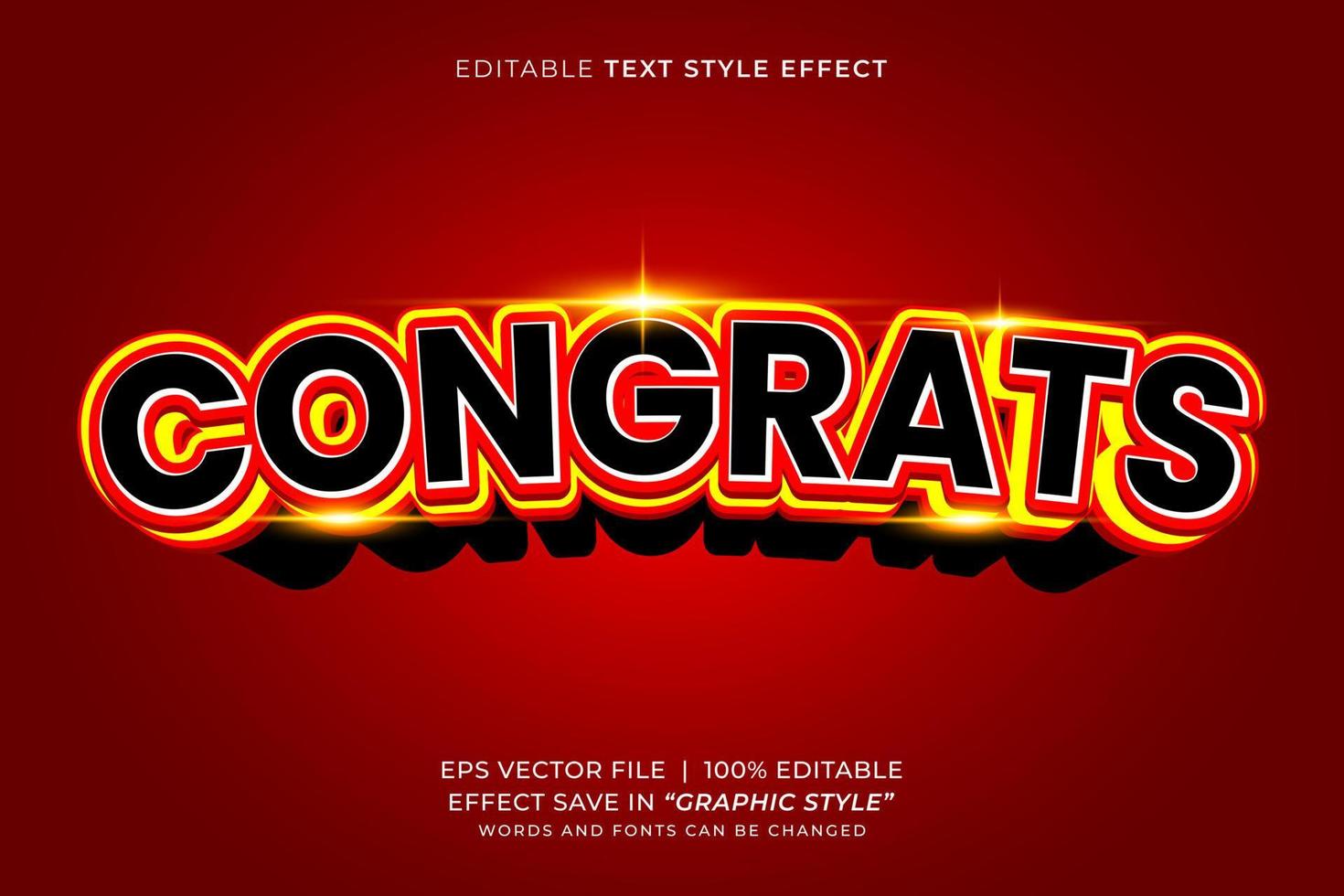 Congrats editable text effect vector