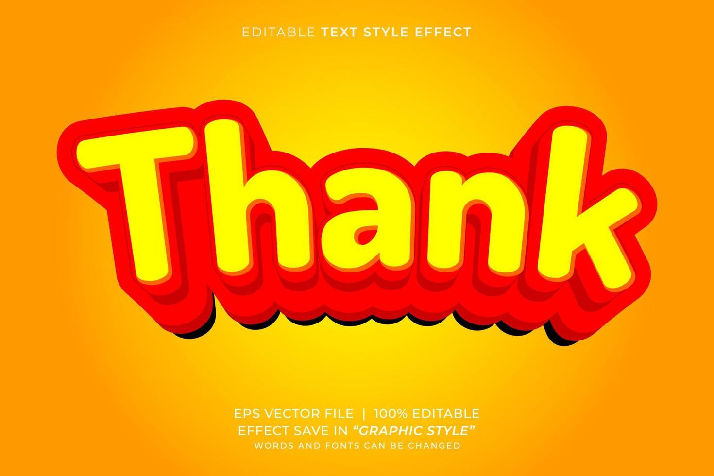 Thanks editable text effect vector
