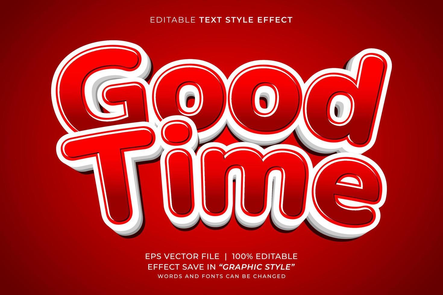 Good Time editable text effect vector