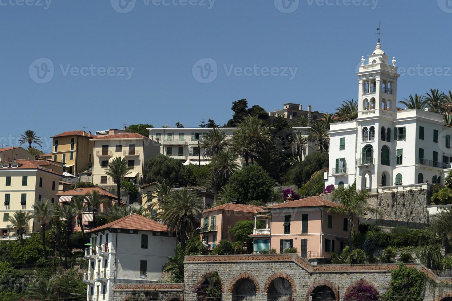 bordighera village view from the sea photo