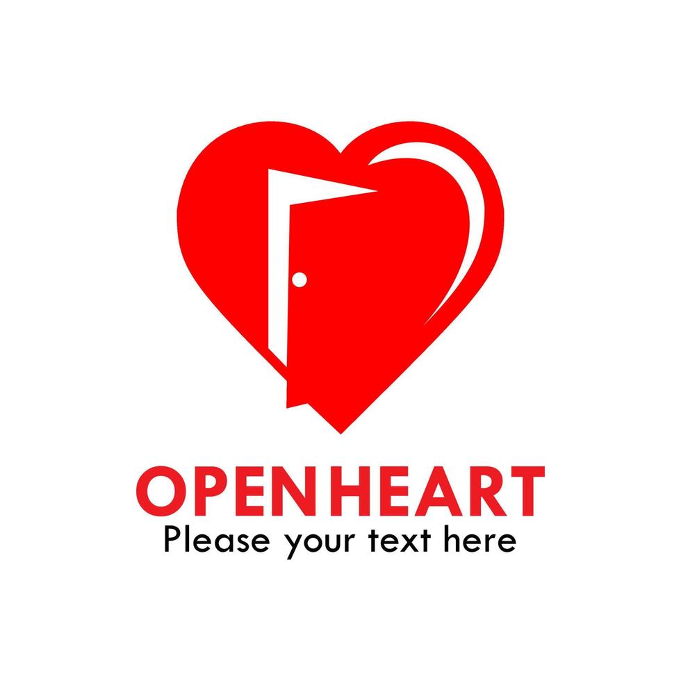 open heart logo template illustration vector