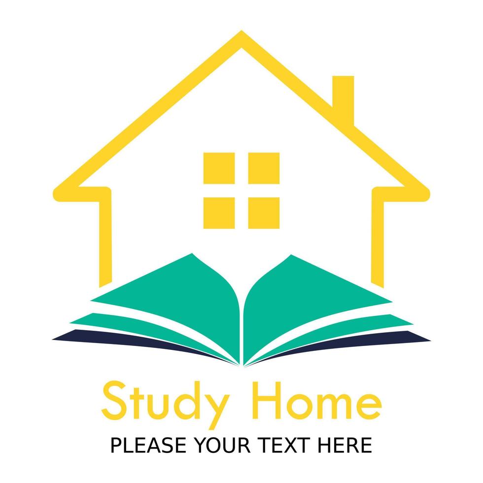 Study home design template illustration. there arae home and book. this is good for education vector