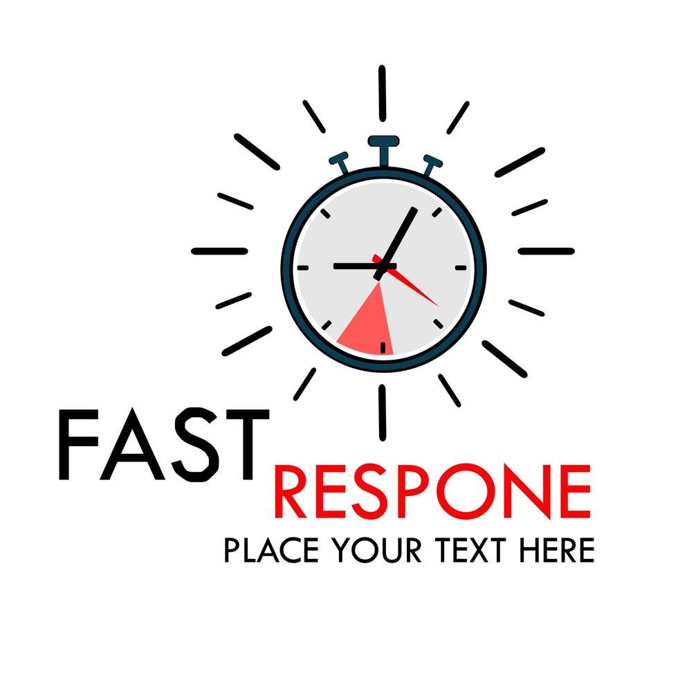 fast respon logo design. there are timer. this is good for your business vector