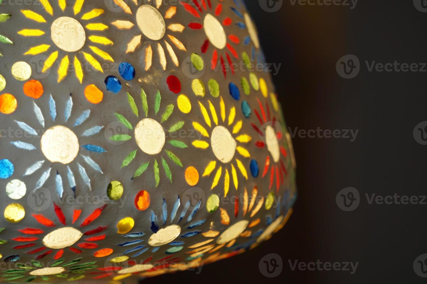 Indian glass lamp detail photo