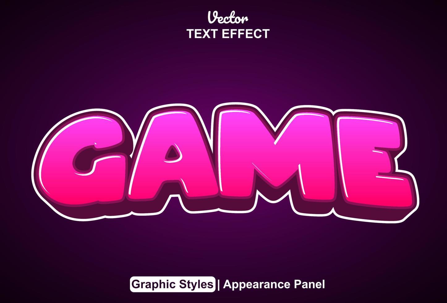 Game text effects with graphic style and editable. vector