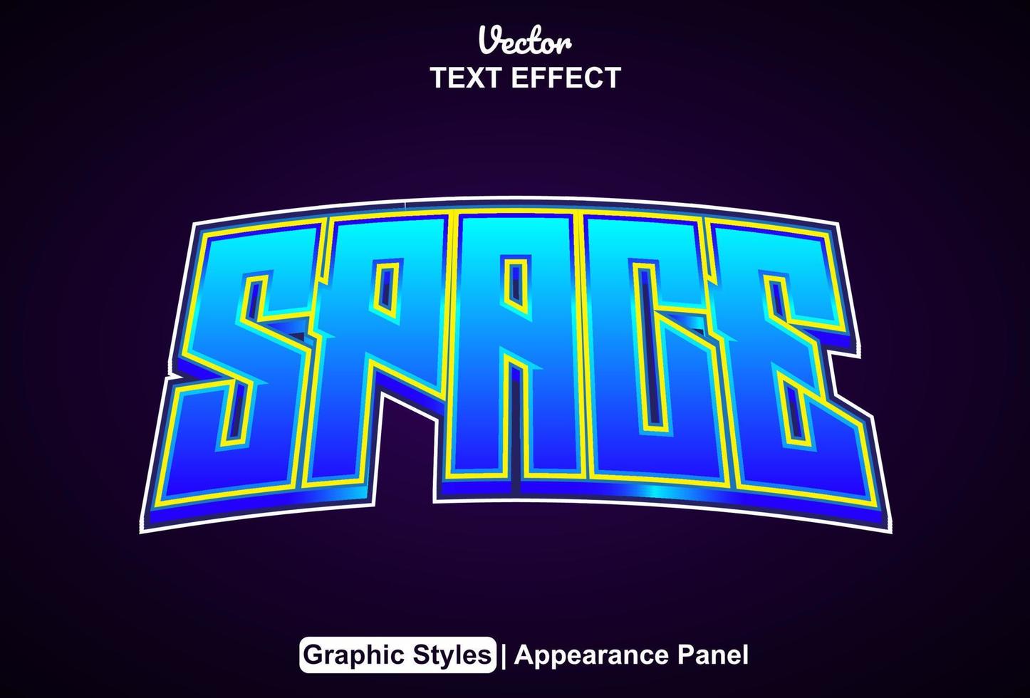 space text effect with graphic style and editable. vector