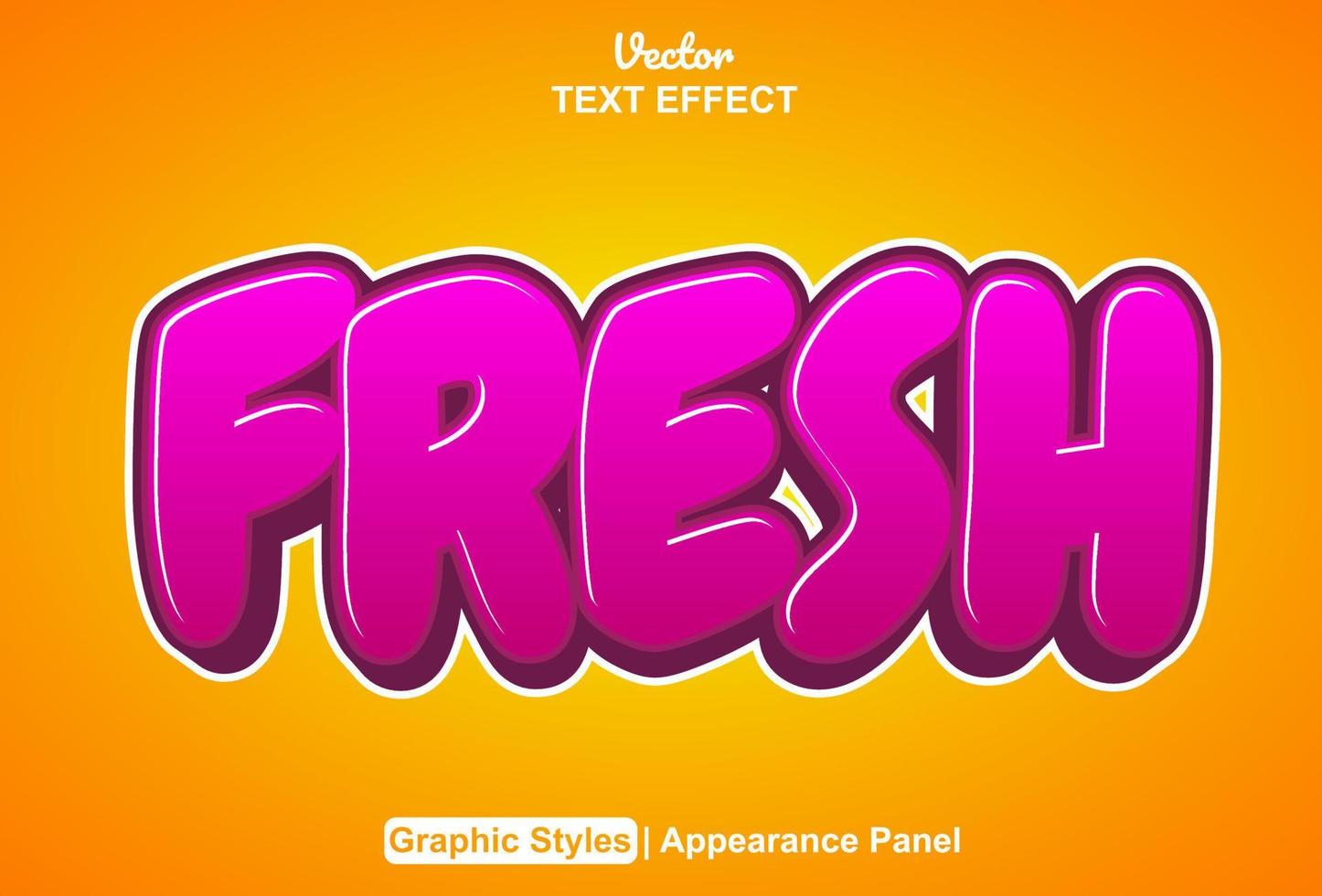 fresh text effect with graphic style and editable. vector