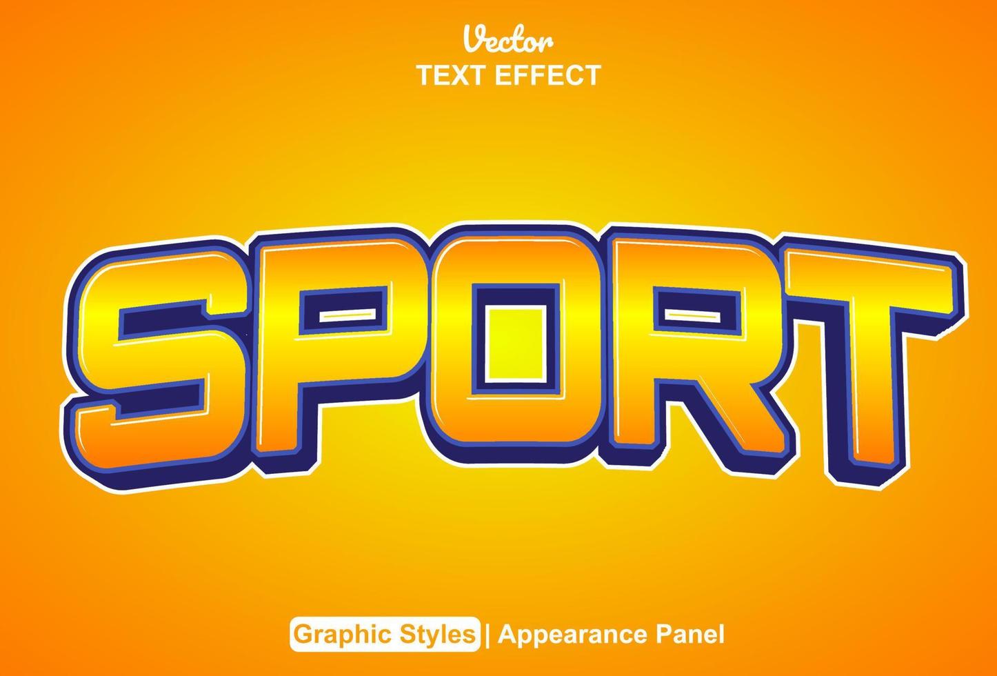 sport text effect with graphic style and editable. vector