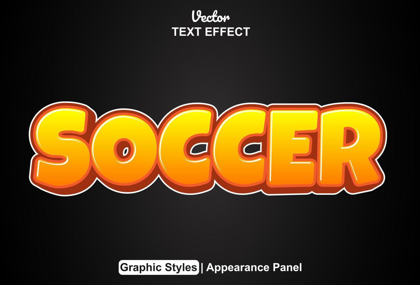 Soccer text effect with graphic style and editable. vector