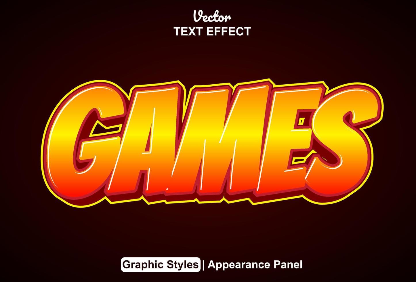 Games text effects with graphic style and editable. vector