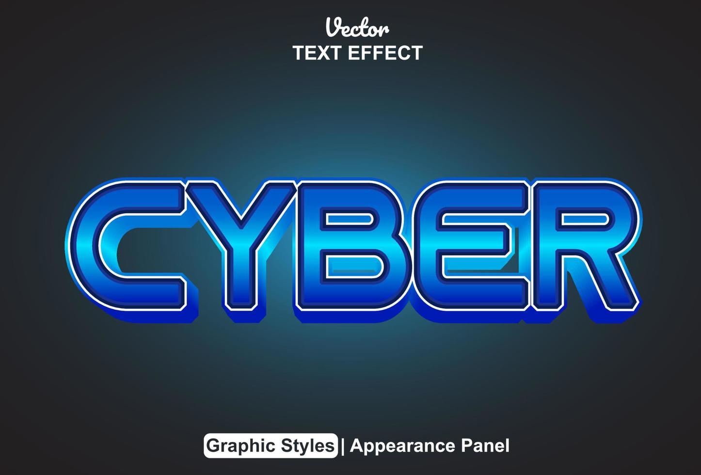 cyber text effect with graphic style and editable. vector