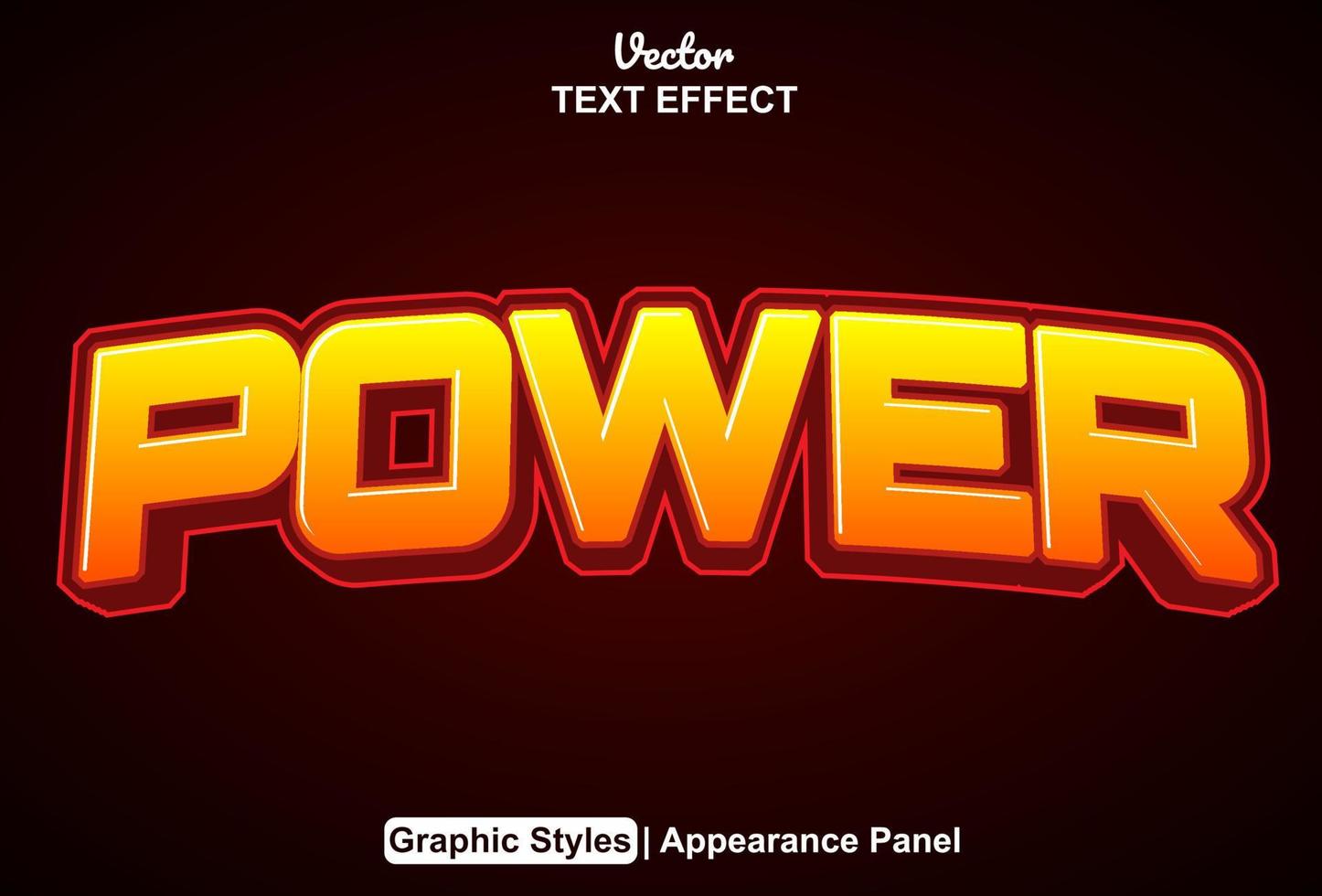 power text effect with graphic style and editable. vector