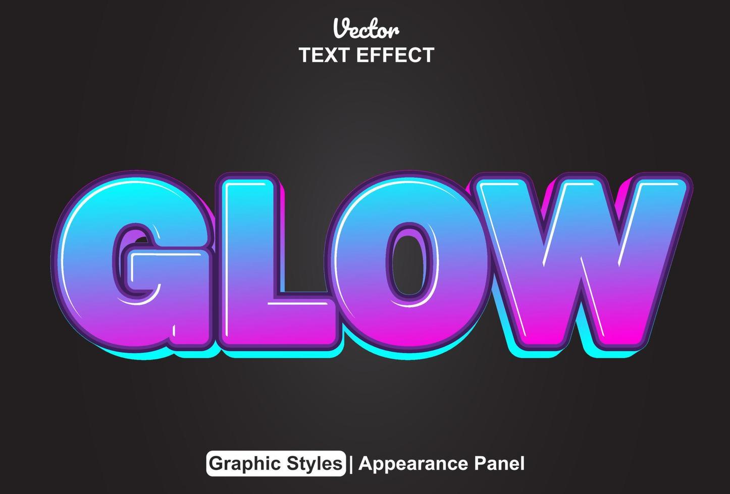 glow text effect with graphic style and editable. vector