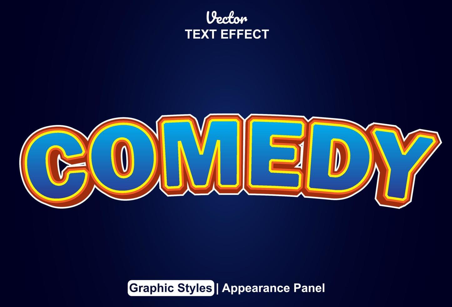 Comedy text effect with graphic style and editable. vector