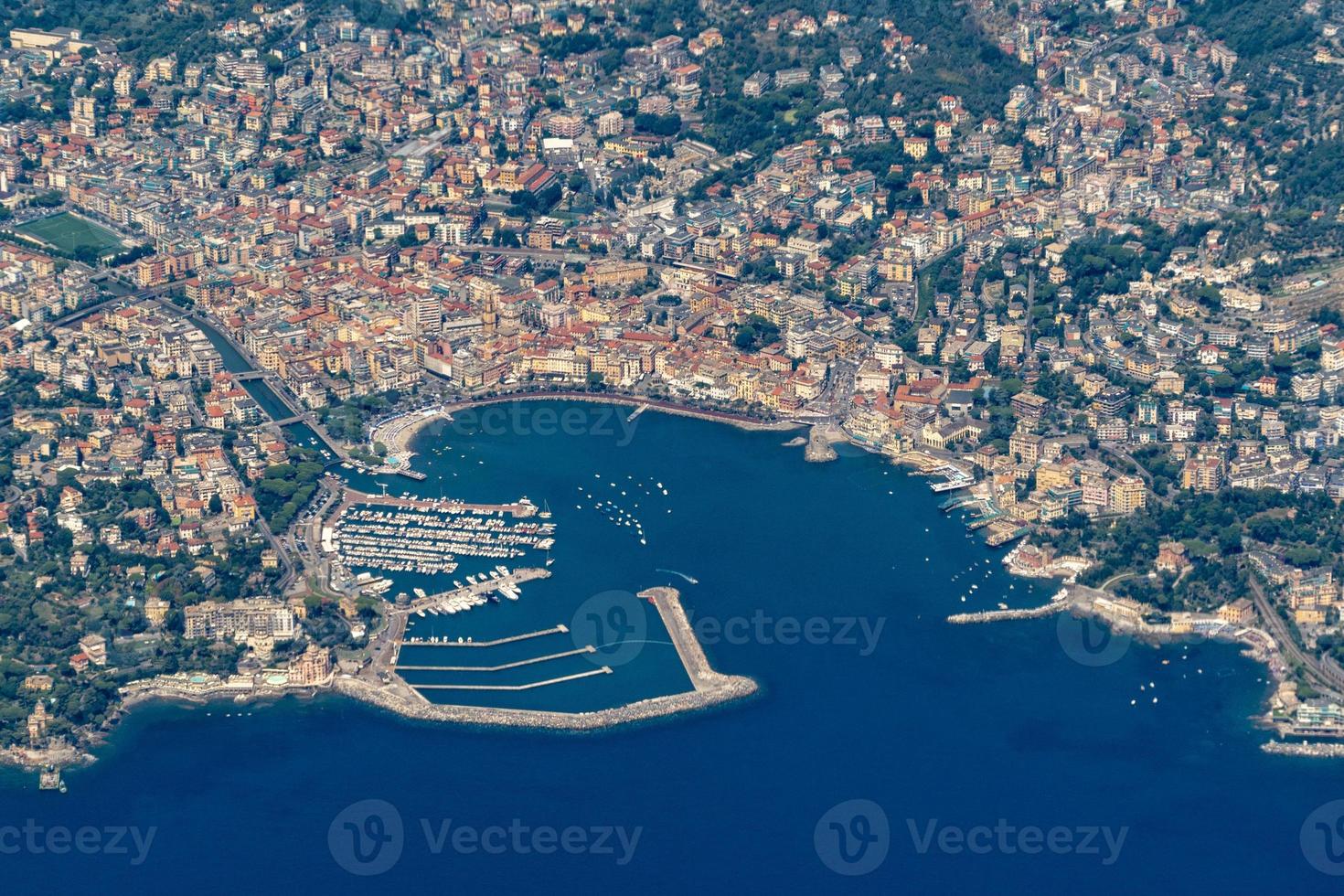 rapallo italia vista aerea foto