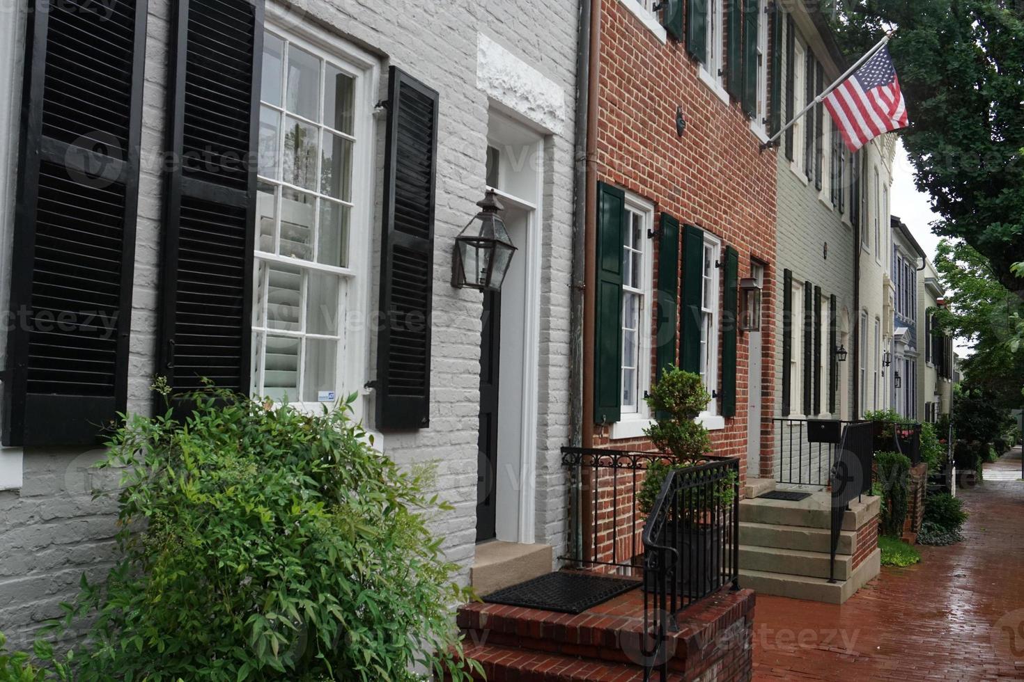 georgetown dc washington houses under the rain photo