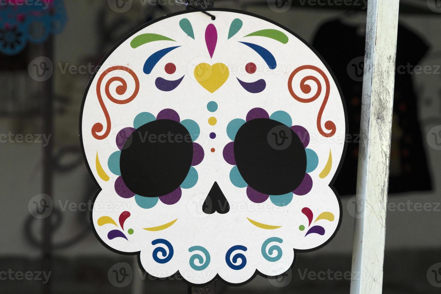 calavera de papel dia de muertos mexico foto