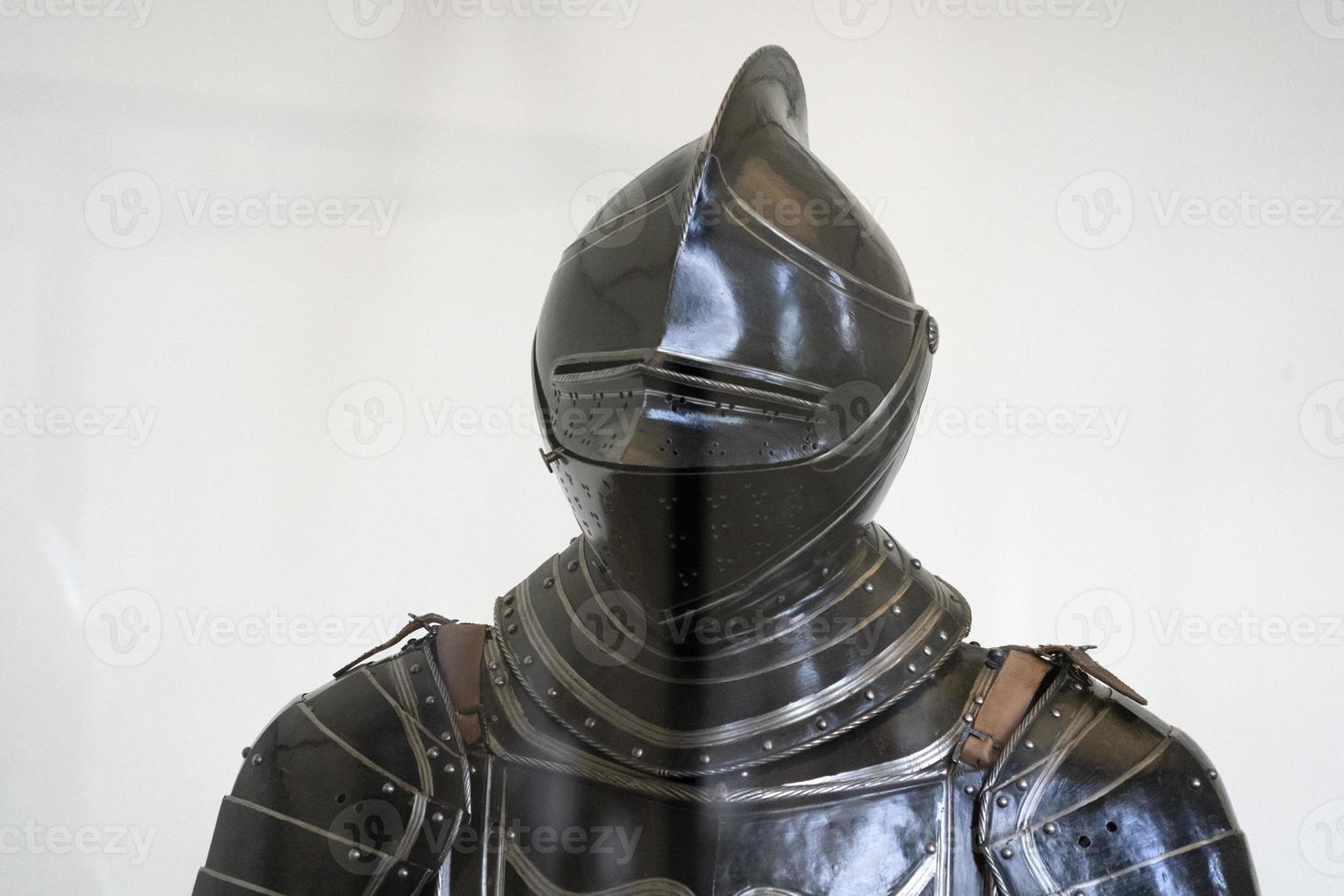 Medieval armor iron helmet detail photo