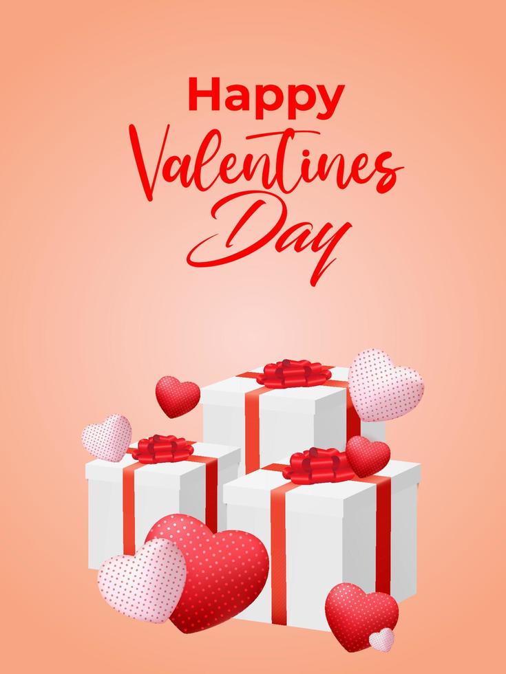 Realistic Valentines day celebration Vector background