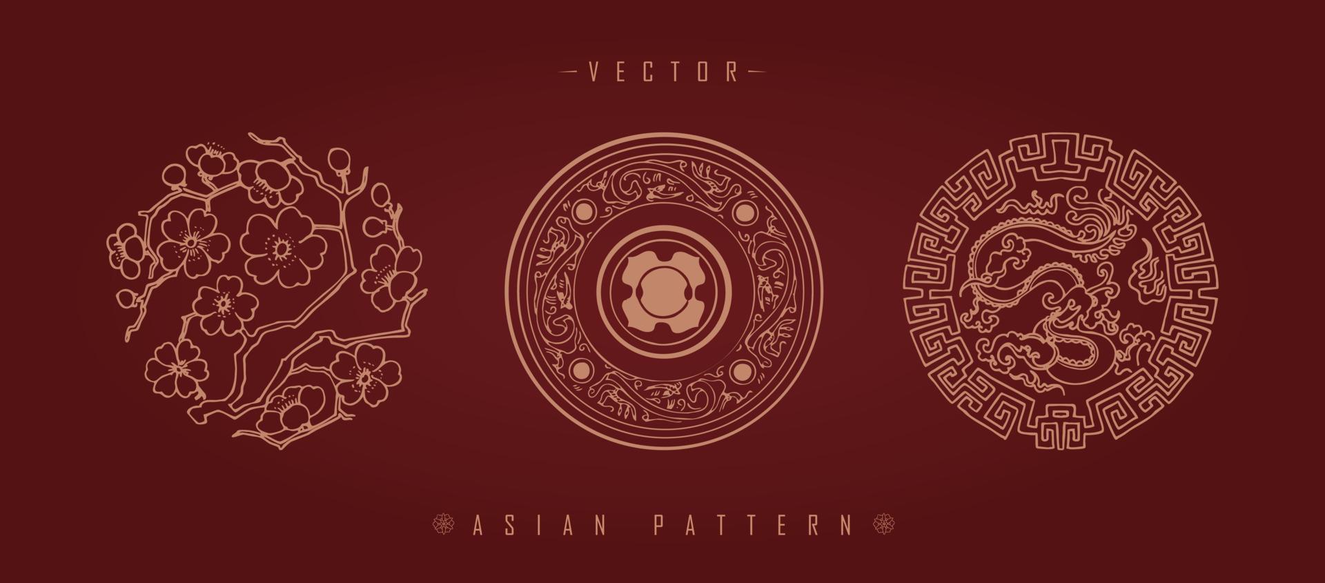 Chinese Lunar New Year Costume Traditional Pattern vector