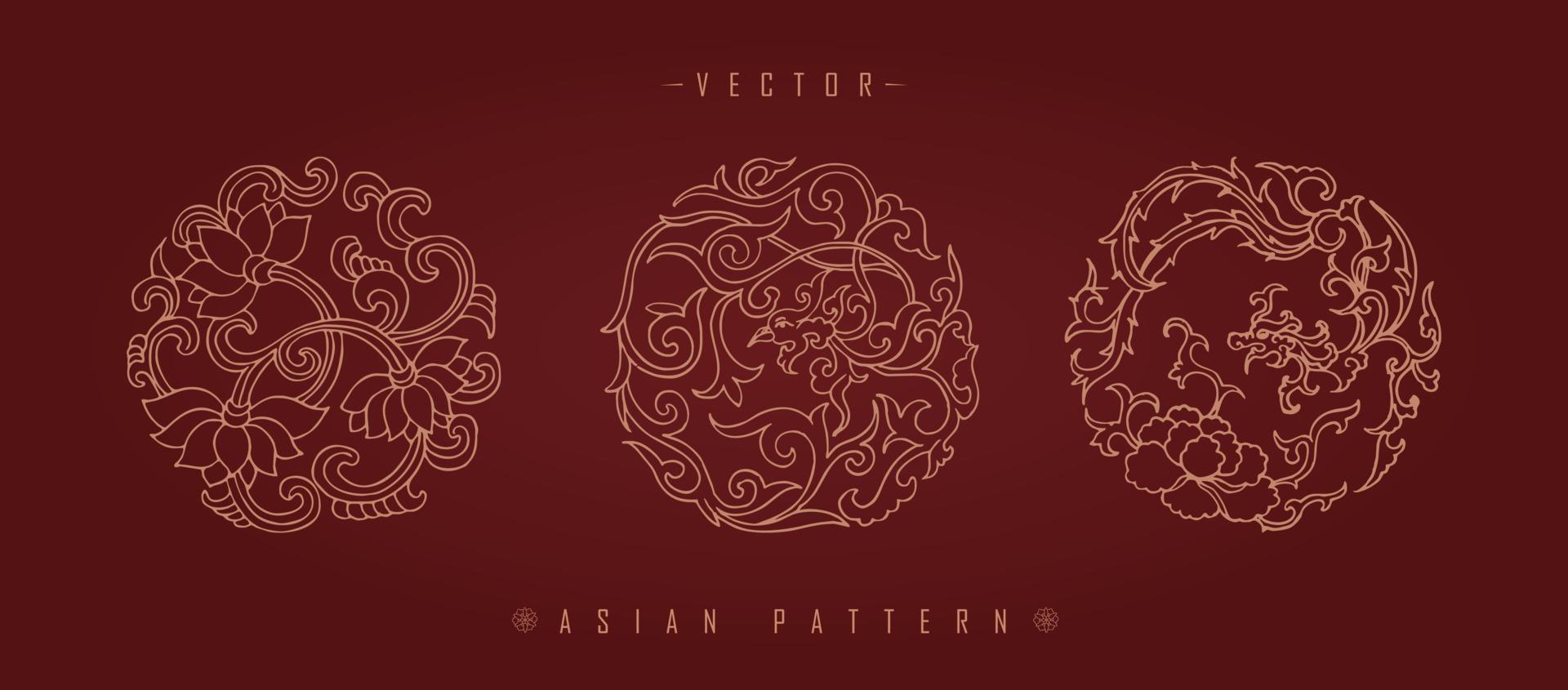 Chinese Lunar New Year Costume Traditional Pattern vector