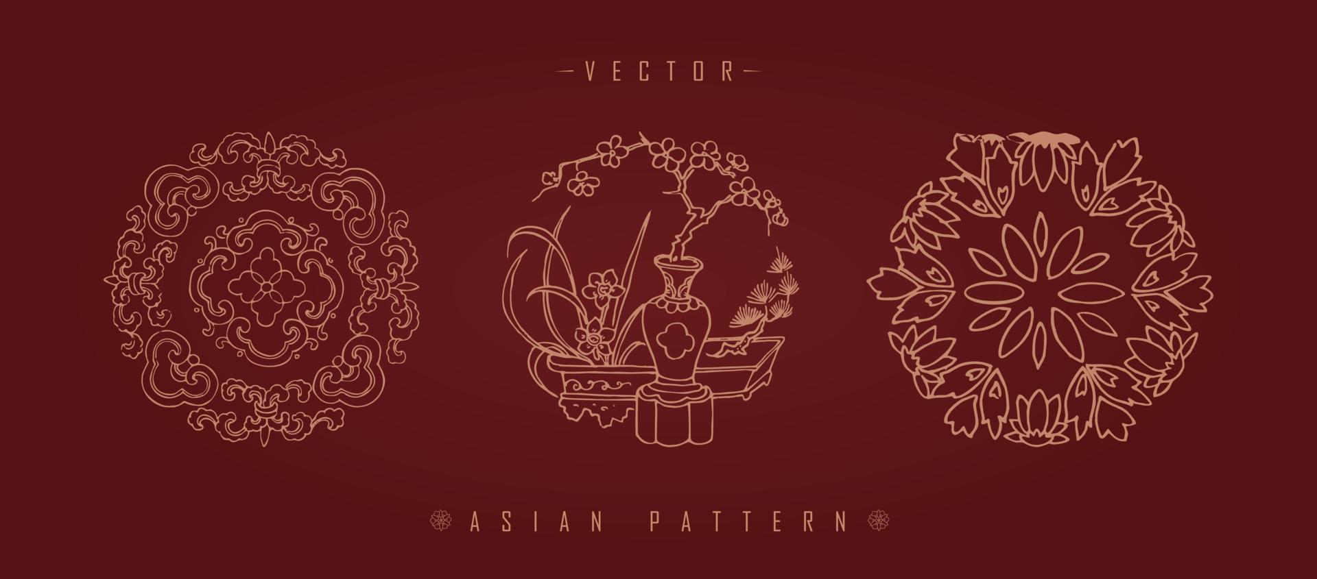Chinese Lunar New Year Costume Traditional Pattern vector
