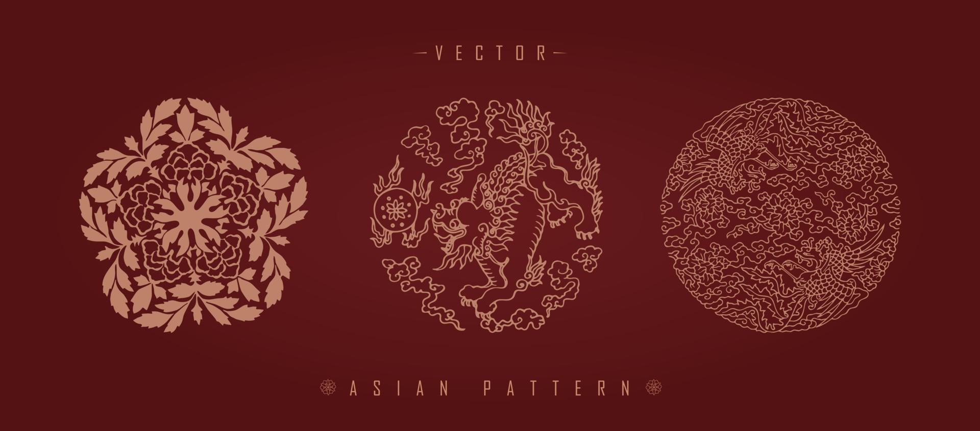 Chinese Lunar New Year Costume Traditional Pattern vector