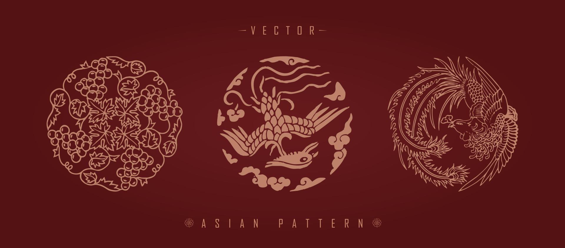 Chinese Lunar New Year Costume Traditional Pattern vector