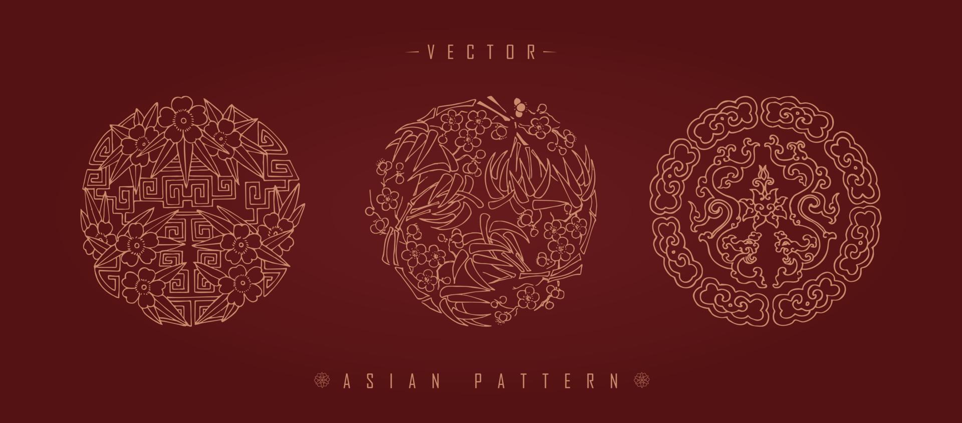 Chinese Lunar New Year Costume Traditional Pattern vector