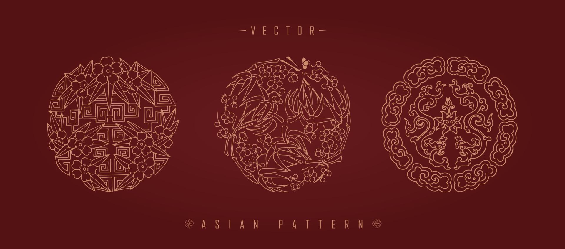 patrón tradicional de traje de año nuevo lunar chino vector