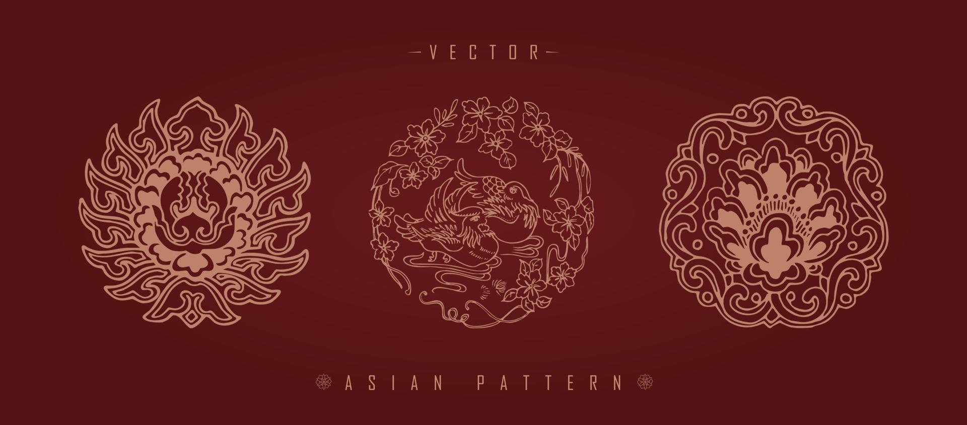 Chinese Lunar New Year Costume Traditional Pattern vector