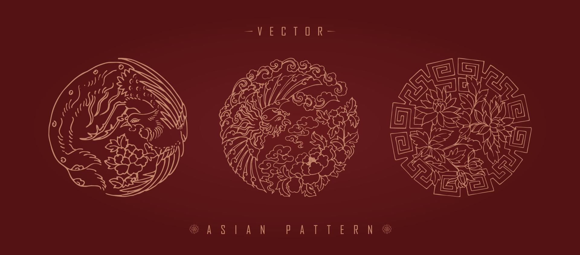 Chinese Lunar New Year Costume Traditional Pattern vector
