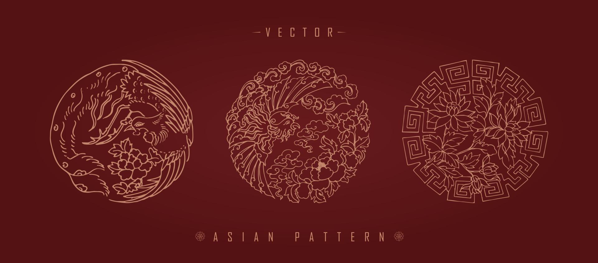 patrón tradicional de traje de año nuevo lunar chino vector