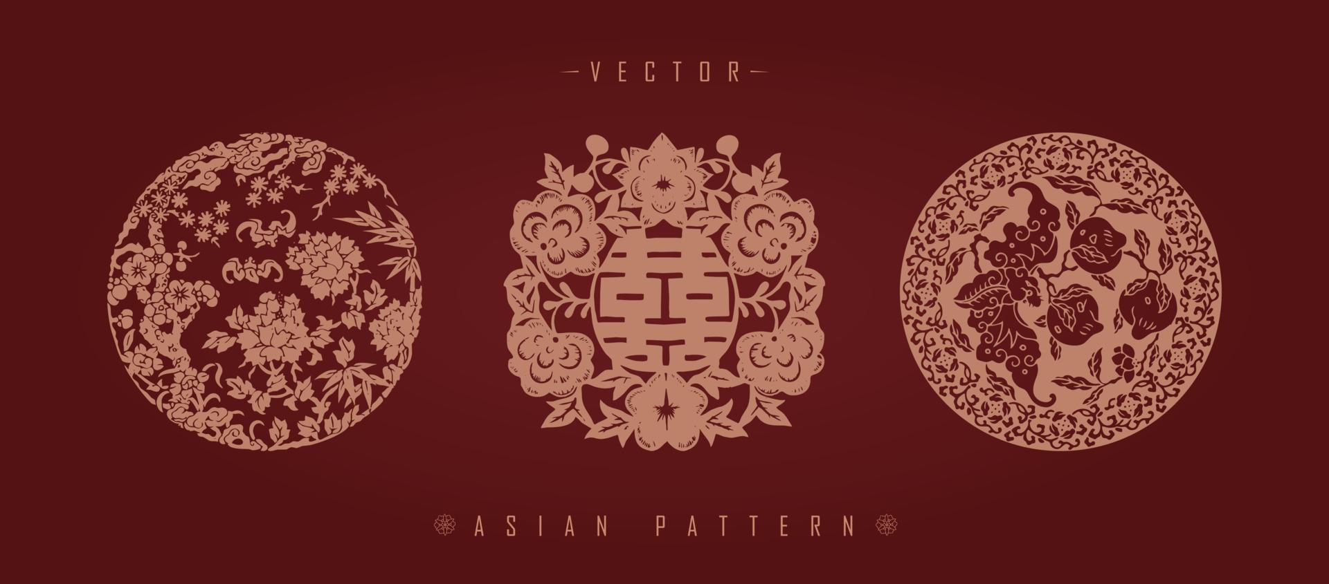 Chinese Lunar New Year Costume Traditional Pattern vector