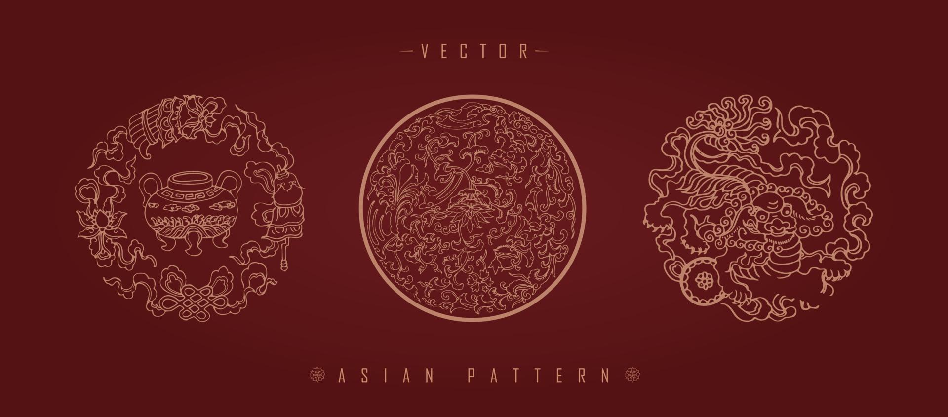 Chinese Lunar New Year Costume Traditional Pattern vector