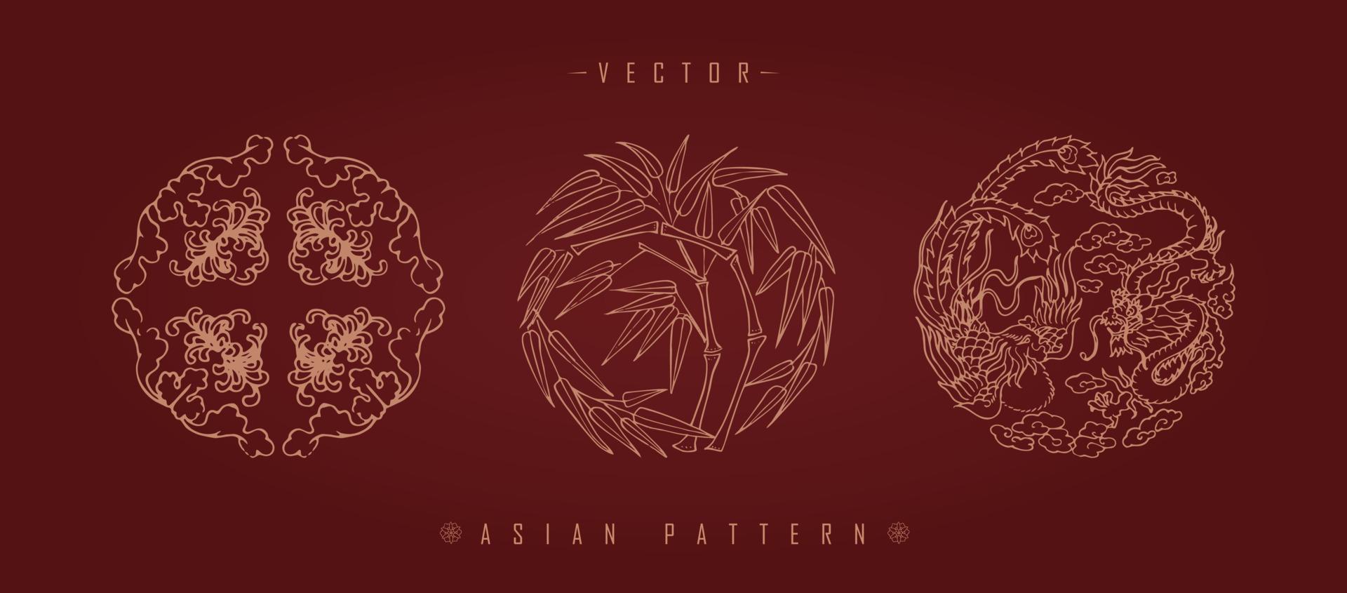Chinese Lunar New Year Costume Traditional Pattern vector