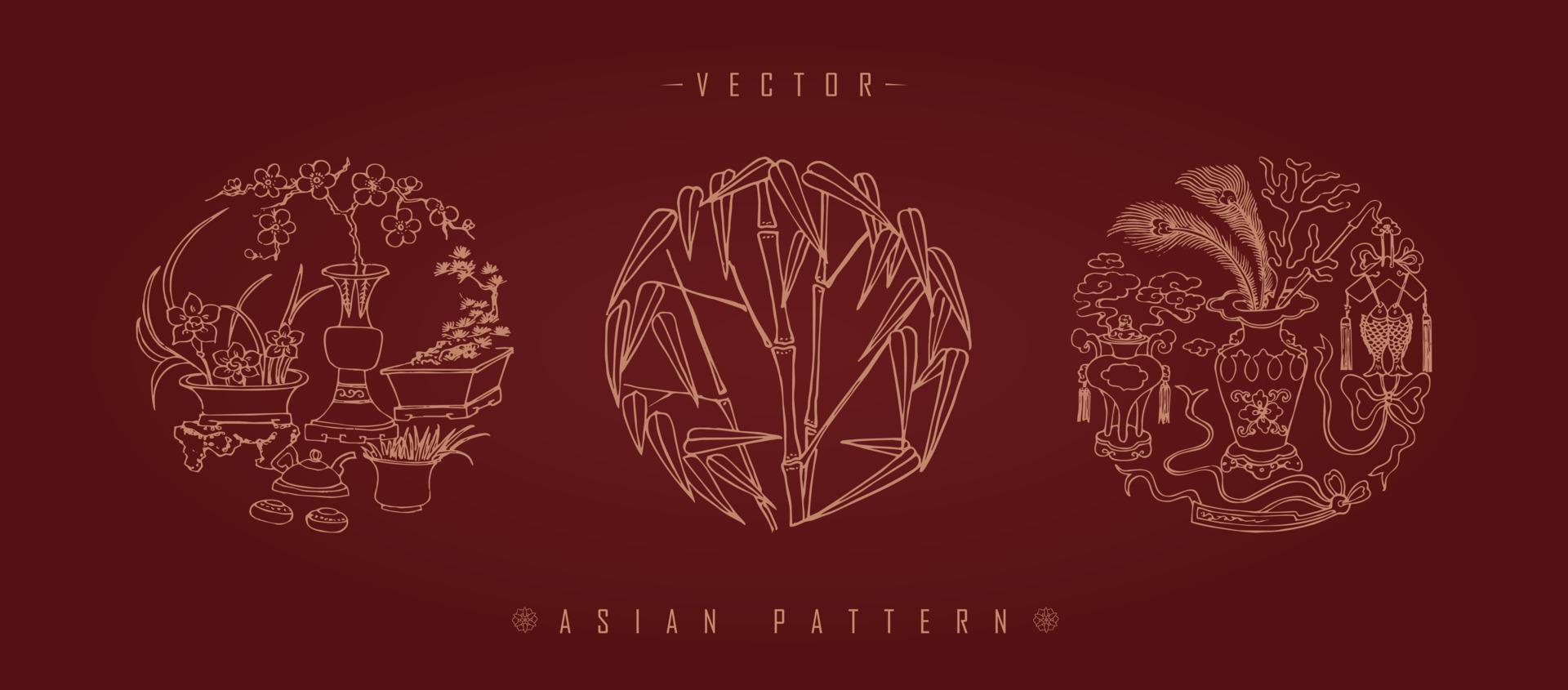 Chinese Lunar New Year Costume Traditional Pattern vector