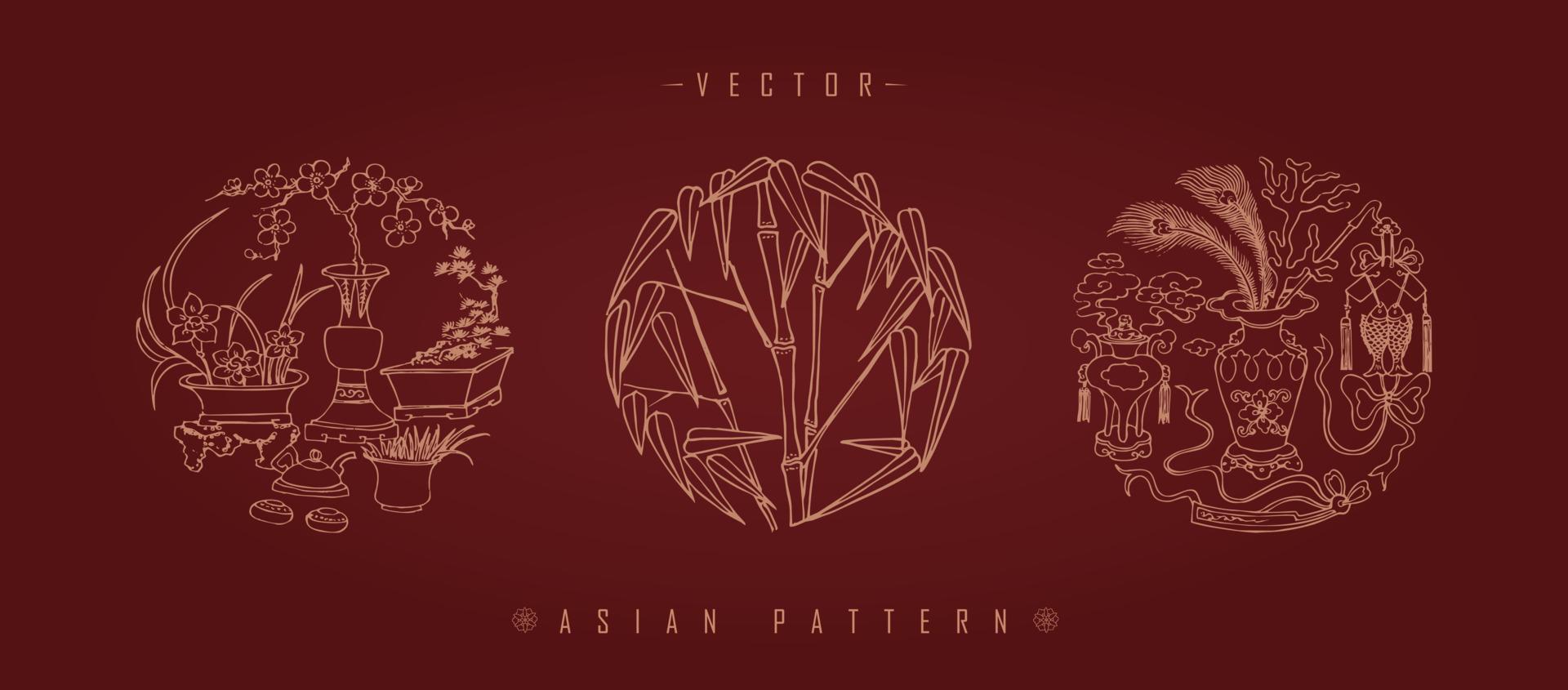 patrón tradicional de traje de año nuevo lunar chino vector